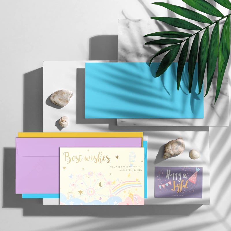 Granhoolm 100 Pack Colorful Envelopes #10 Envelopes Letter Size #10 Business Envelopes Envelope Self Seal for Business Office Checks Letter Mailing Invoices Invitation(4.13 x 9.49 in) - Image 5